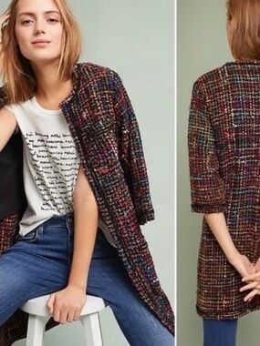 Anthropologie Ett:Twa Beryn Tweed Coat (Sz S)